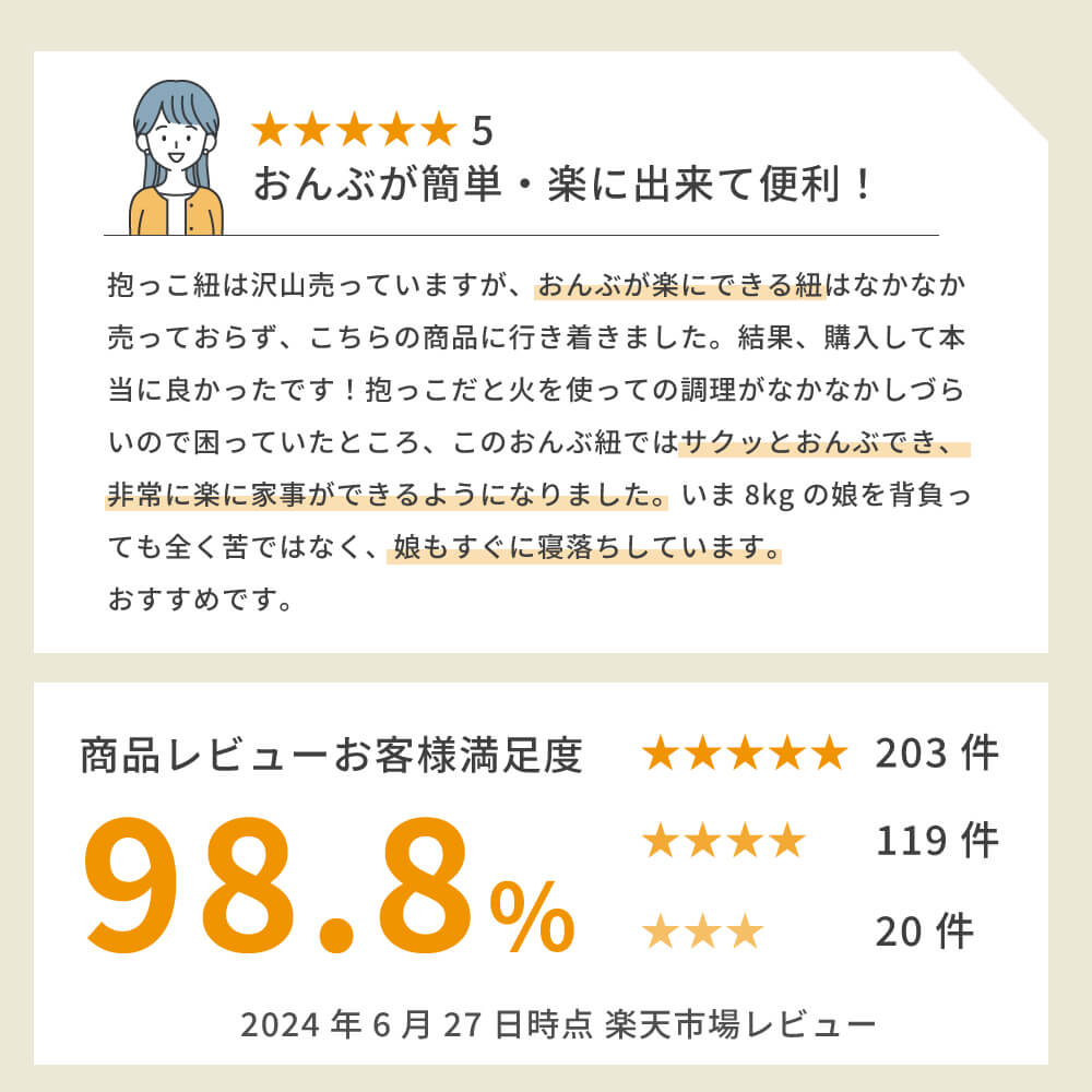 おんぶが簡単・楽に出来て便利