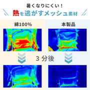 熱を逃がすメッシュ生地