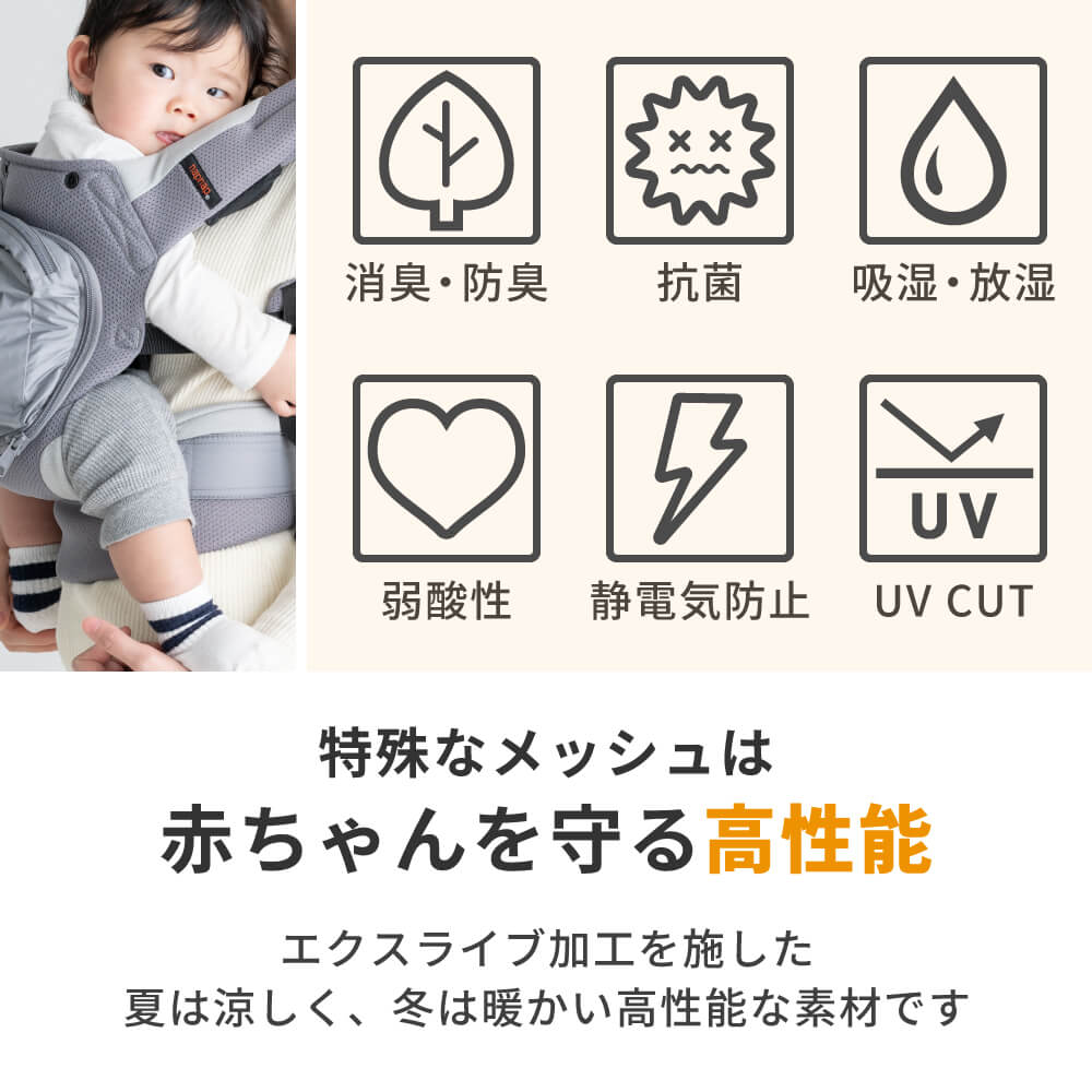 抗菌タイプのメッシュ生地です